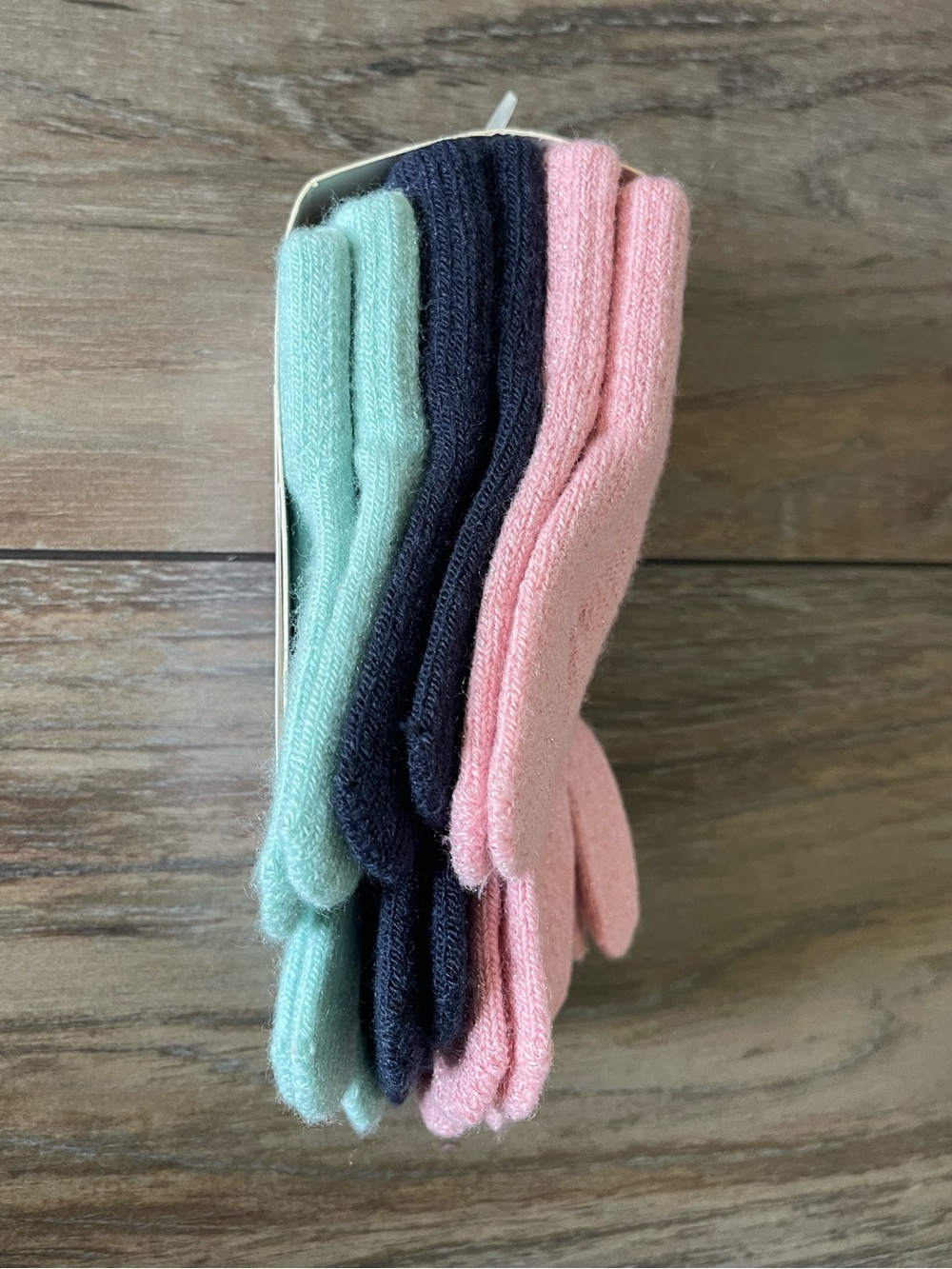 H&M Pack of Knit winter gloves Pink, Mint & Navy size 4-8 years for girls NWT